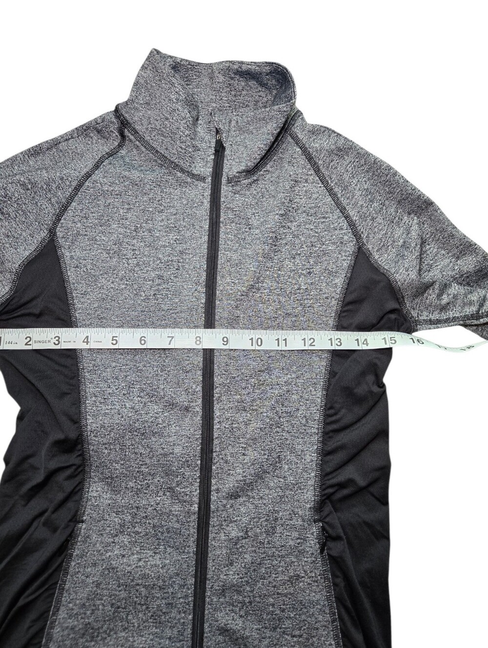 Victoria's Secret Heather Gray Full-Zip Jacket with Black Panels - Picture 8 of 10